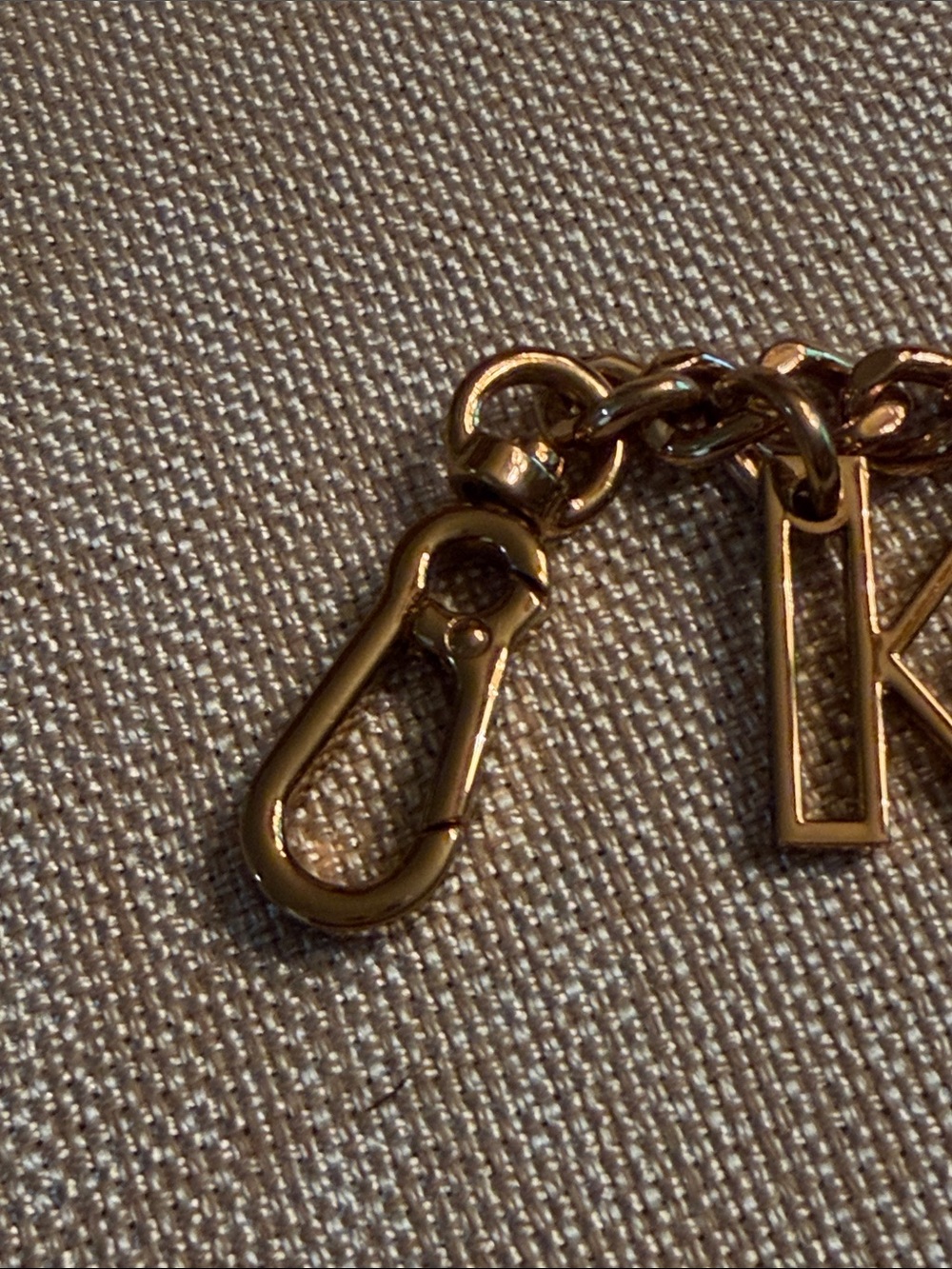 Karl Lagerfeld Authentic  Gold Letter Charm Key Chain with Chain Link - Picture 4 of 8